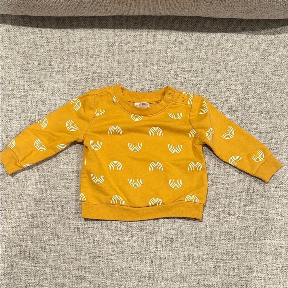 Kids Yellow Rainbow Print Sweatshirt